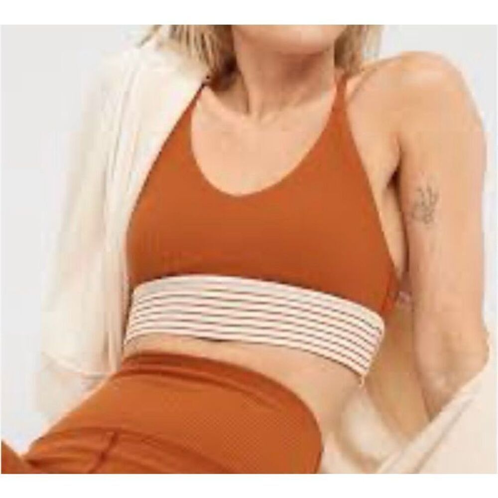 Offline by Aerie Ribbed Scoop StretchyβSportsbraβ Orange Medium Support Medium